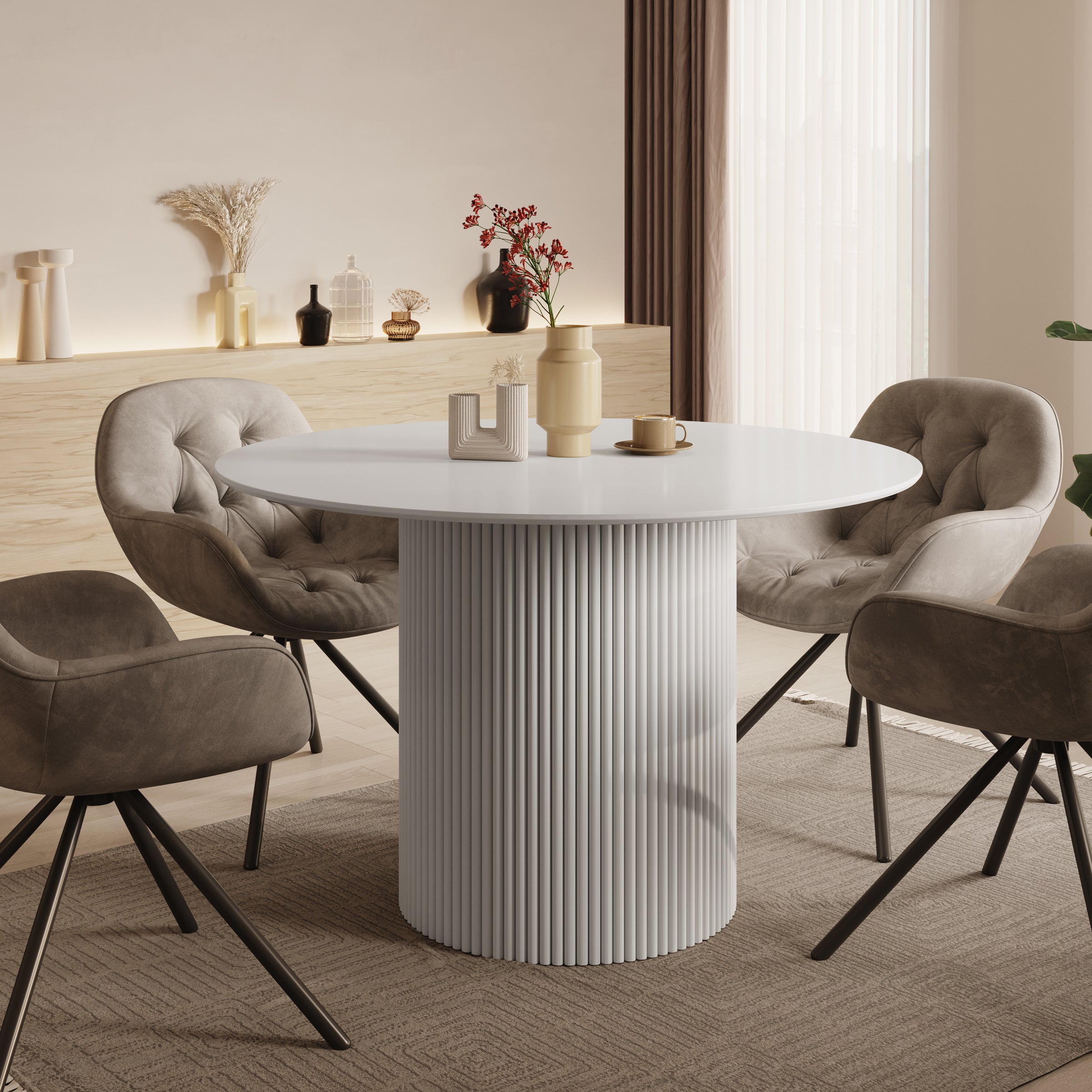 Modena - Eetkamertafel - Wit - 120x120x76 cm