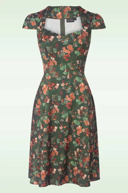 Vixen Woodland Creatures swing jurk in bosgroen