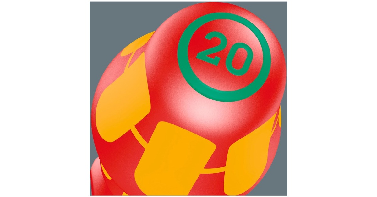 Wera160 i/162 i/167 i/9 Schroevendraaierset Kraftform Plus Serie 100, 9‑delig  (Rood/geel)