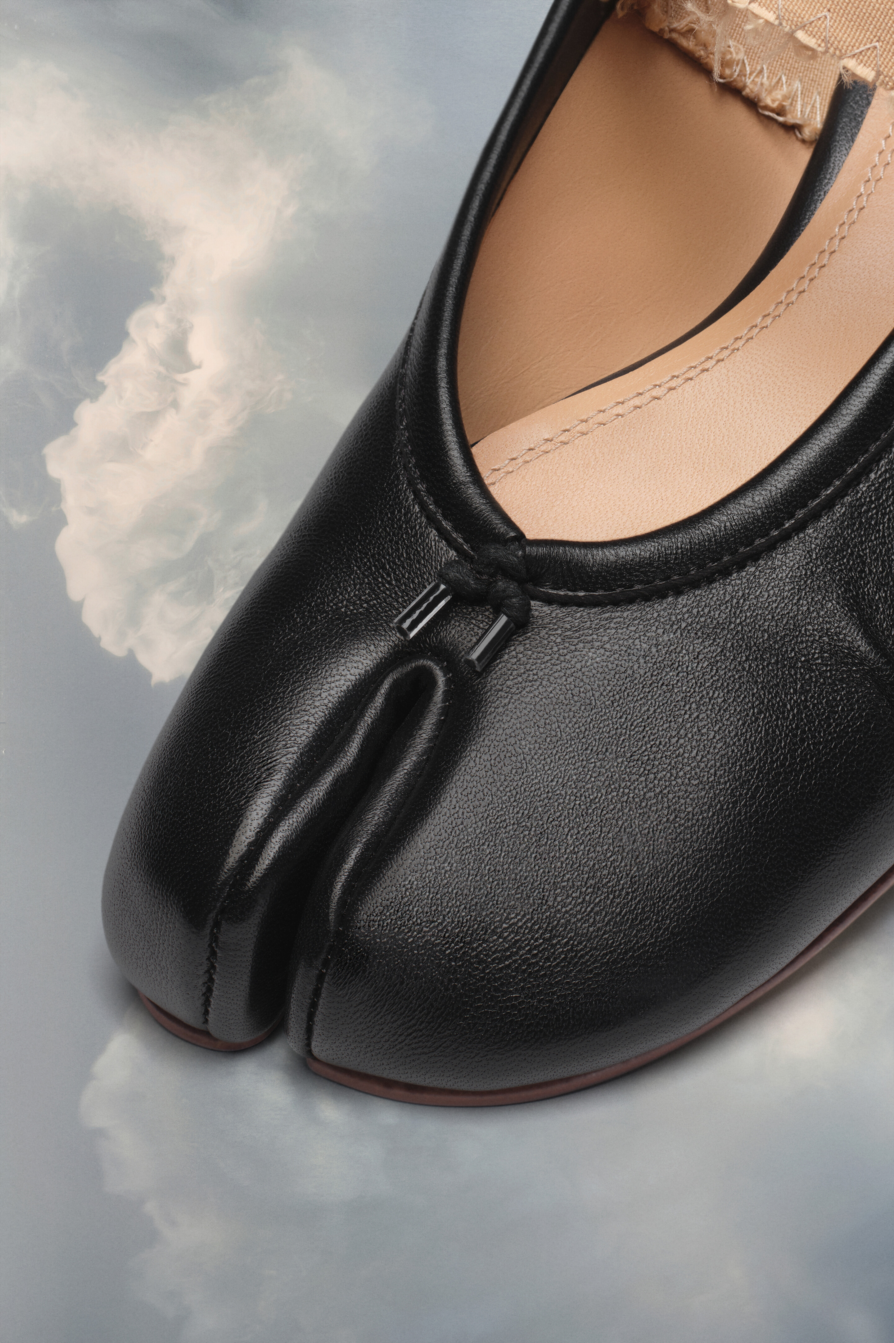 Ballerines Tabi à bande élastique Noir