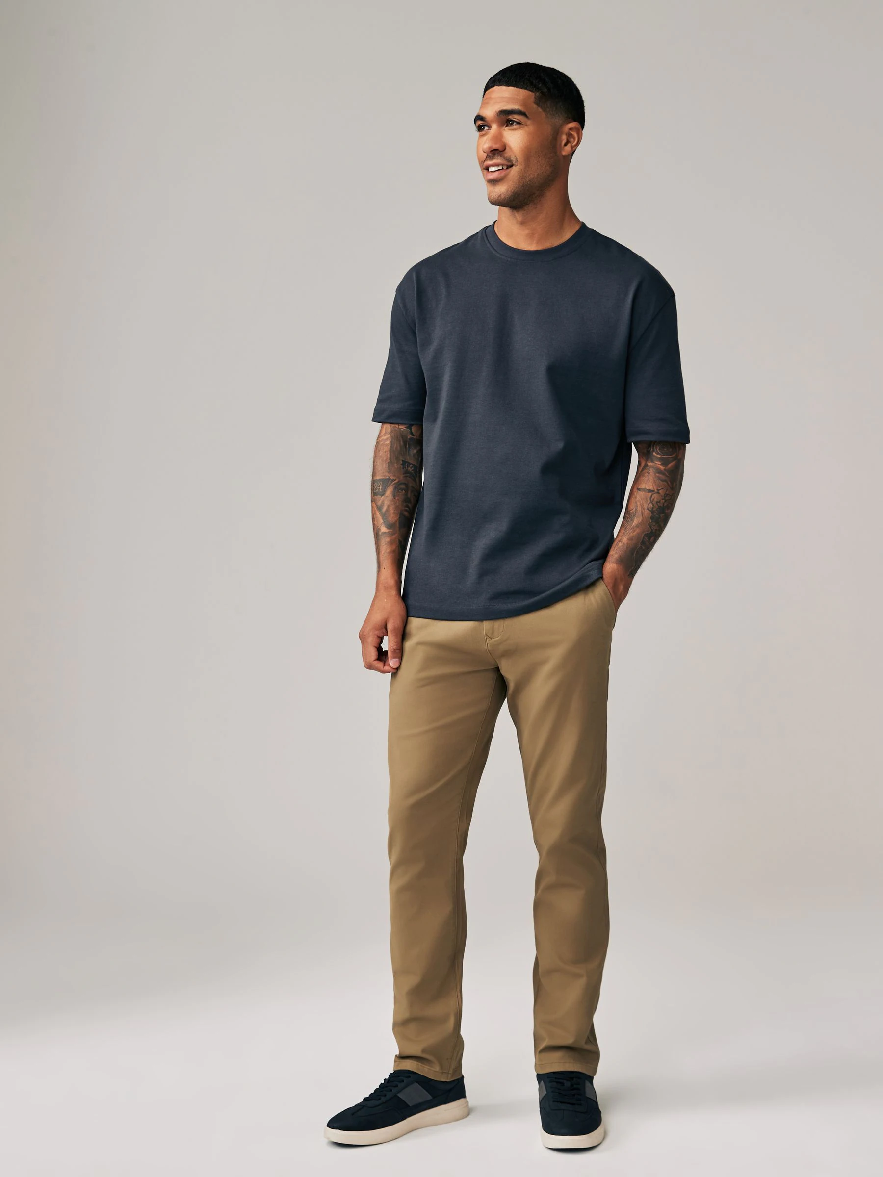 Lichtbruin - Slim Fit - Stretchy chino