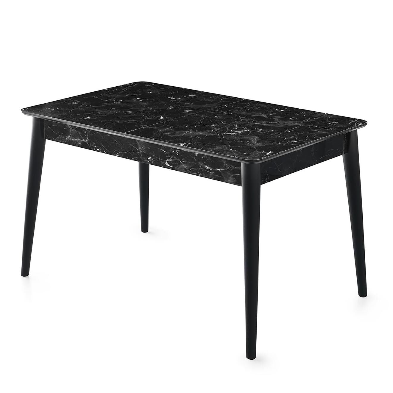 Wooden Art Table de salle à manger Lotus anthracite - 130x75x80 cm