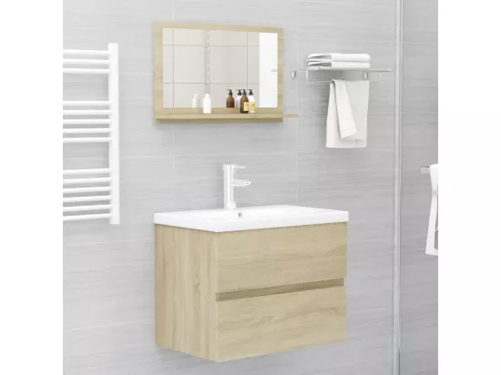 Miroir salle de bain Chêne sonoma 60x10,5x37 cm Bois ingénierie