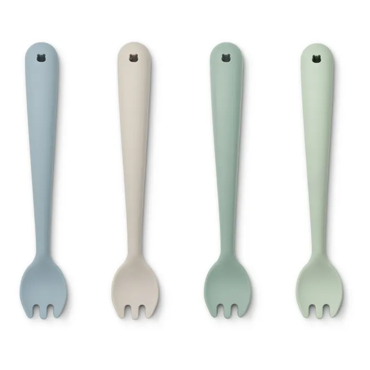 Liewood Fourchettes en silicone - Set de 4 | Vert Menthe