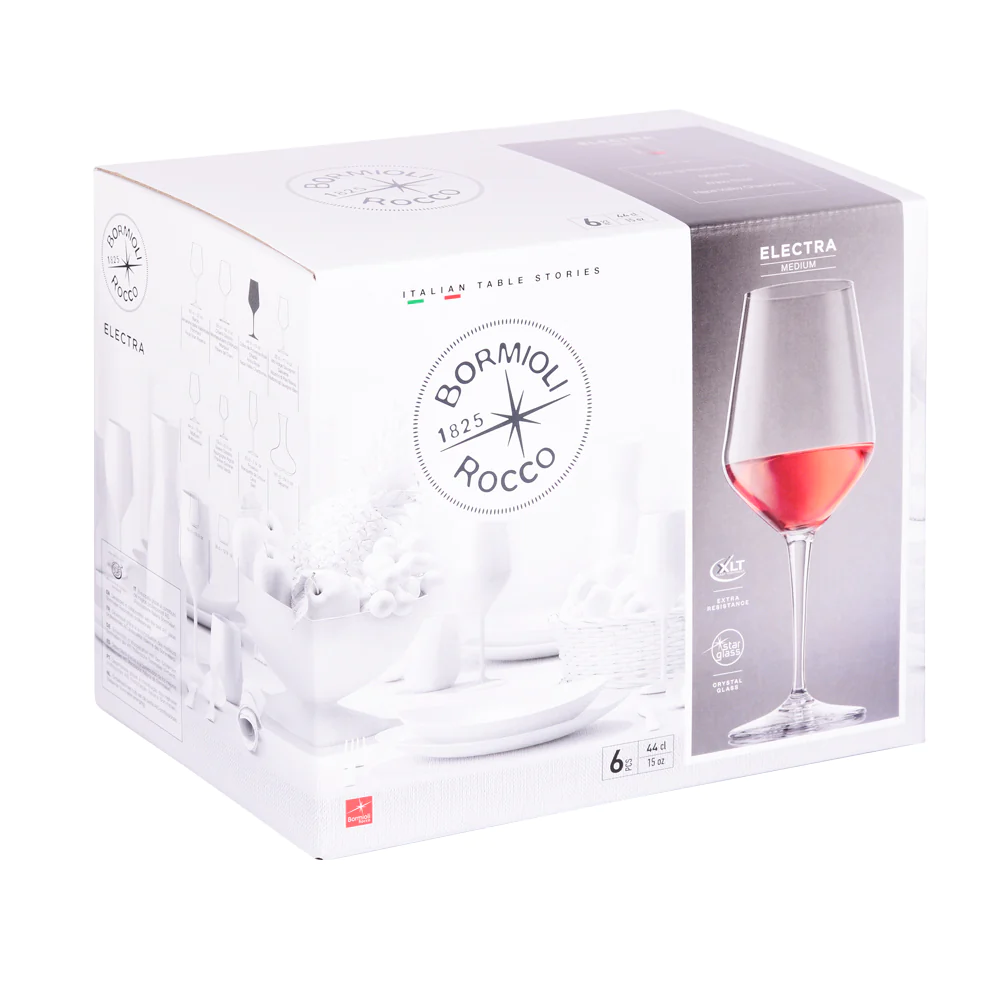 Boîte de 6 verres à vin Electra 44 cl Bormioli Rocco
