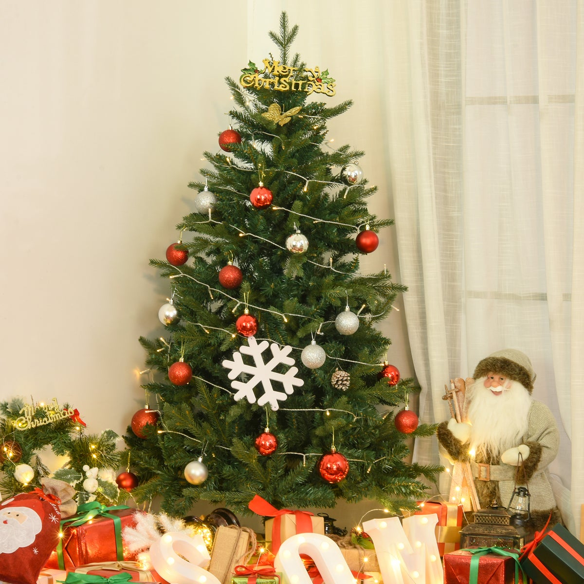 HOMCOM Kerstboom, Ø95 x 150H cm, PVC, Groen
