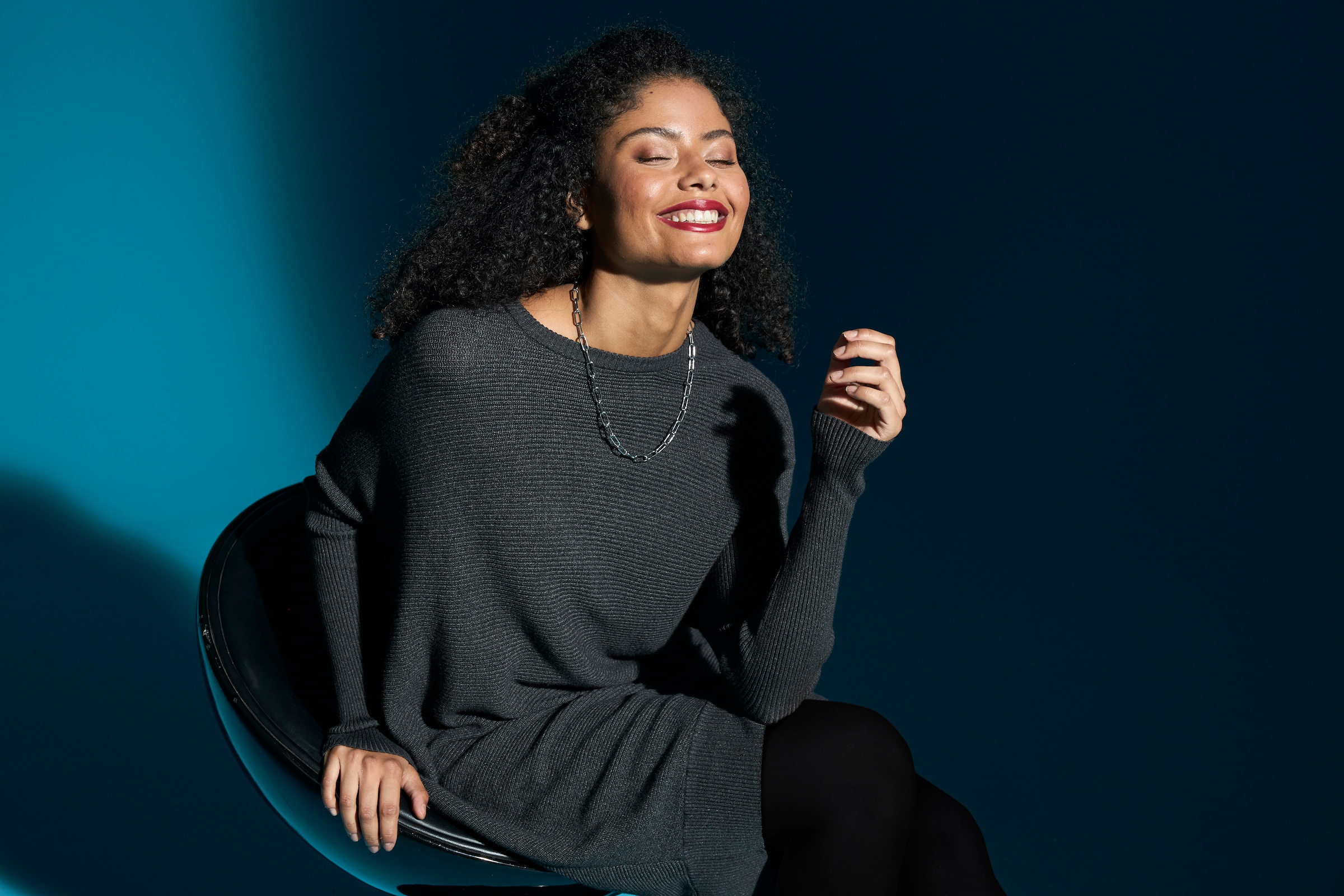 Laura Scott Longpullover , in oversized Form mit Rippstruktur
