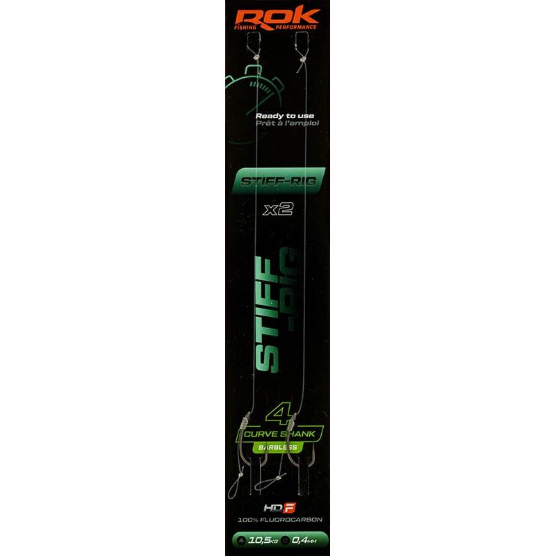 Bas De Ligne Rok Fishing Stiff Rig Curve Shank Barbless - Par 2