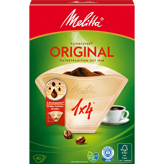 Melitta® Original, 1x4®, braun, 40 St.|Filtertüten®