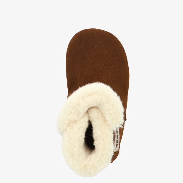 Groot leren babyschoenen bruin