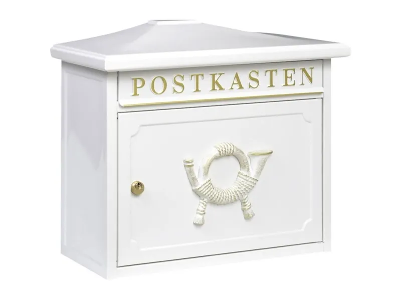 Burg Wächter 12810 SYLT 1883 W Postkasse Stålplade Hvid Nøglelås