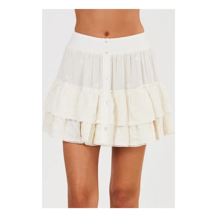 M.A.B.E. Jupe Volants Mina | Blanc