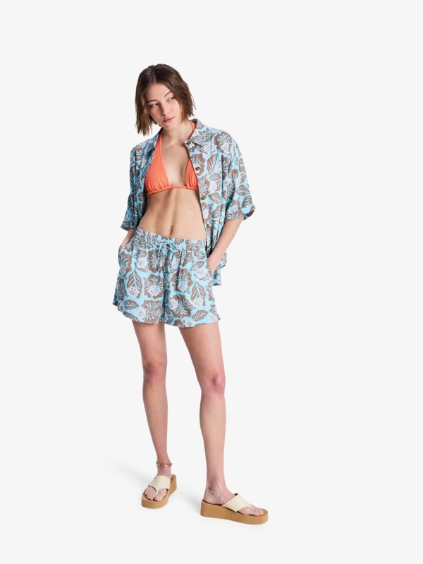 Lekeitio Break High Slub Short de plage Marron Femme