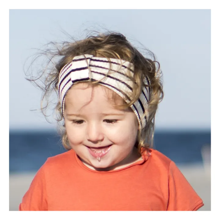 Minimalisma Bandeau Bi Soie et Coton | Bleu marine