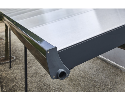 Gutta terrasoverkappingset, dubbelwandige polycarbonaatplaten, transparant, 306 x 306 cm, antraciet