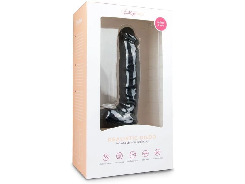 Easytoys Realistischer Dildo 22.5 cm Schwarz Hochwertiges Sextoy für erotische Momente