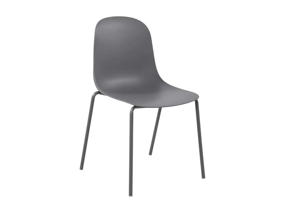 Chaise de conférence - Plastique - Gris foncé - Hardin
