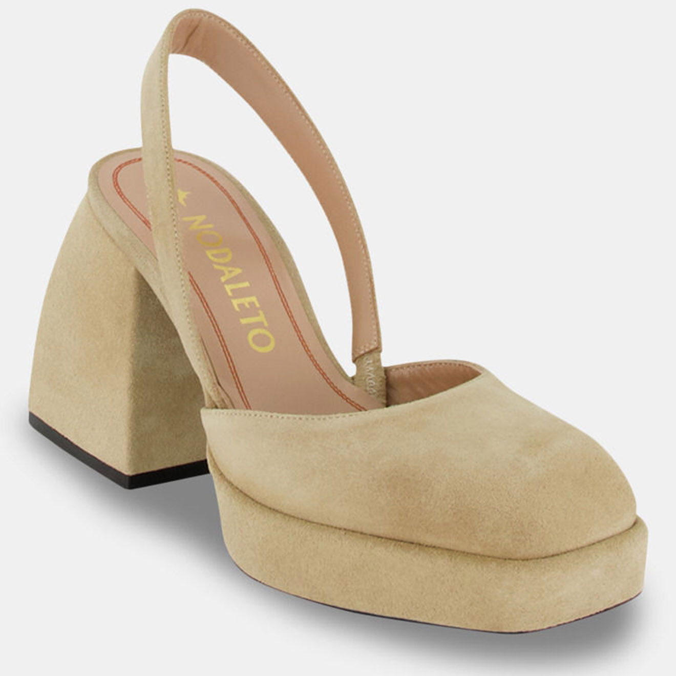 Nodaleto Escarpins en Velours de Cuir Lena beiges - Talon 10 cm