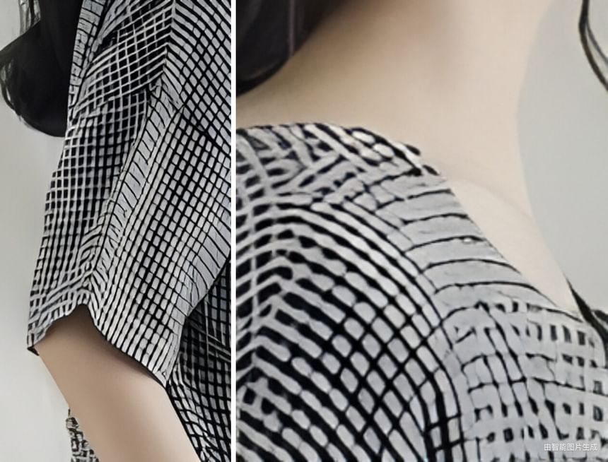 ZIMO - Harem-jumpsuit met korte mouwen en ruitmotief