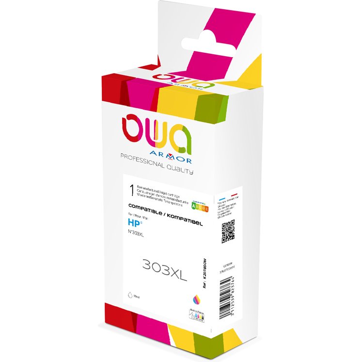 Cartouche d'encre remanufacturée OWA - haute capacité - 3 Couleurs - pour HP 303XL