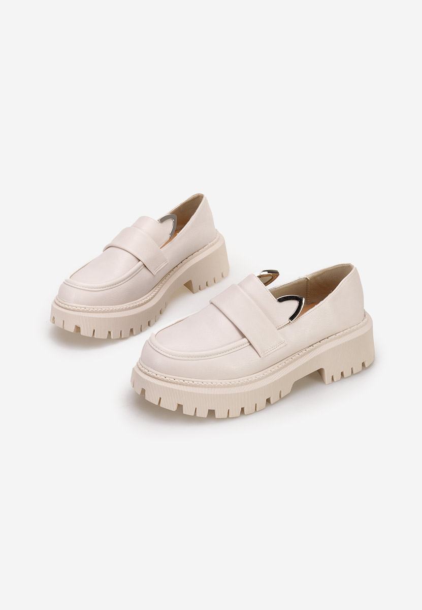 Mocassins à semelle épaisse beige Desiara