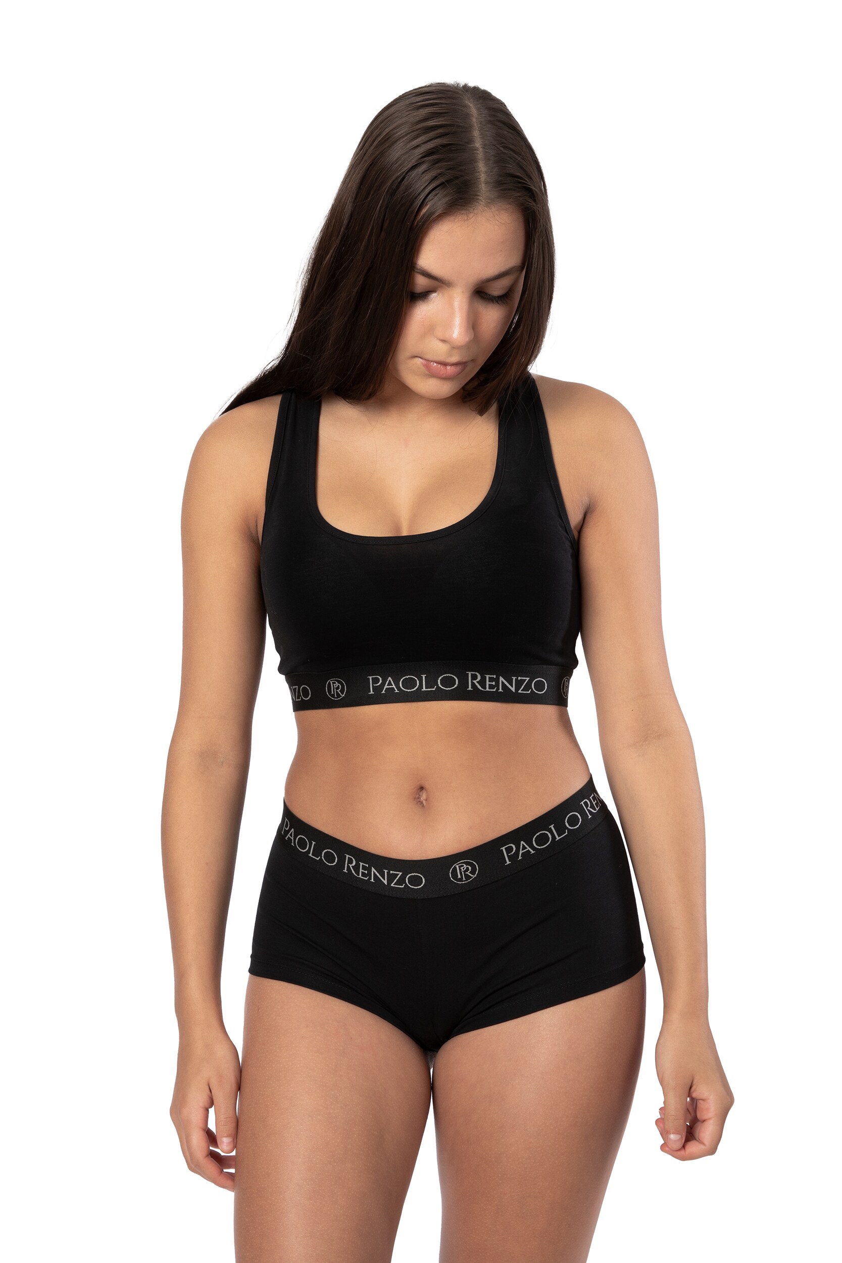Paolo Renzo® Damen Baumwoll Panty SPORT LINE 3 Paar - Größe M - Schwarz