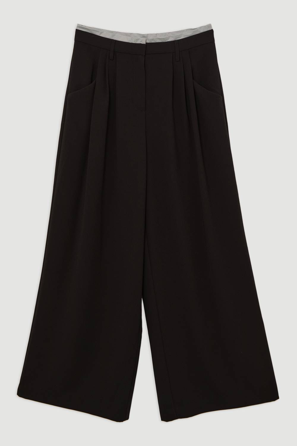 KarenMillen Pantalon à jambes larges avec détail de pli en crêpe sur mesure