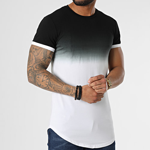 Tee Shirt Oversize T2601 Blanc Noir