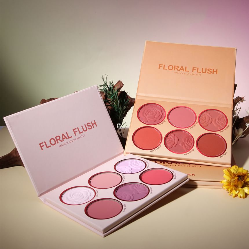 MAFFICK - Bloem reliëf 6-kleuren blush palet - 2 soorten