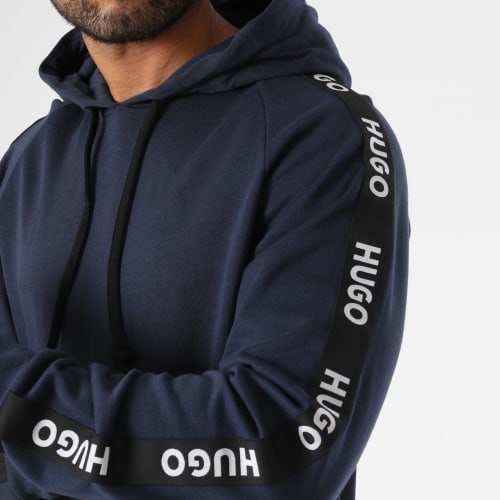 Sweat Capuche A Bandes Sporty Logo 50497003 Bleu Marine