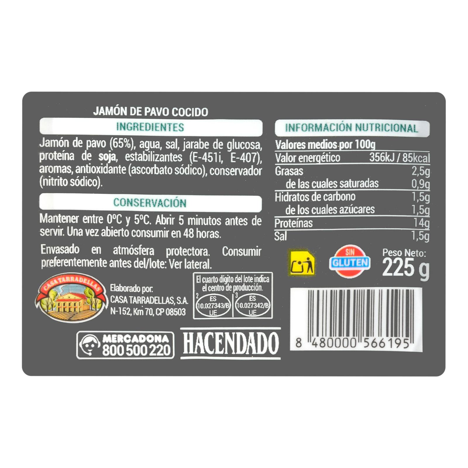 Jambon de dinde émincé Hacendado
