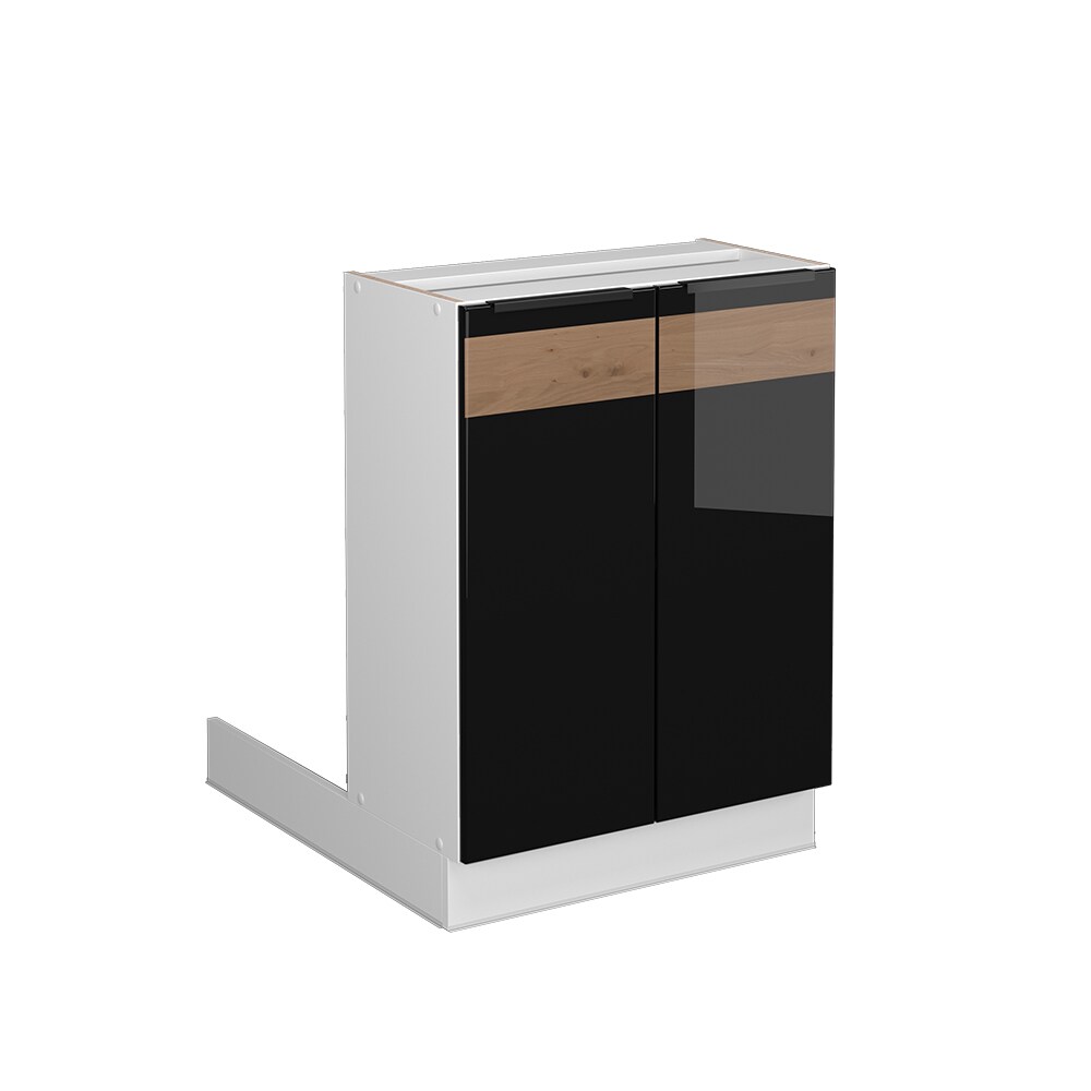 Vicco Regalinselunterschrank Küchenschrank Küchenmöbel Fame-Line Weiß Schwarz Eiche 60 cm modern Hochglanz