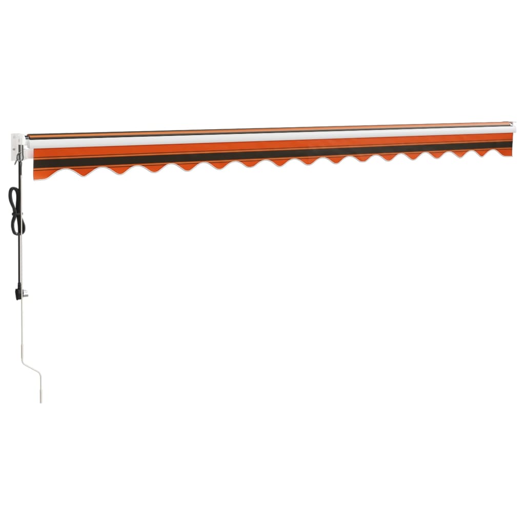 Auvent rétractable automatique orange et marron 4x3 m