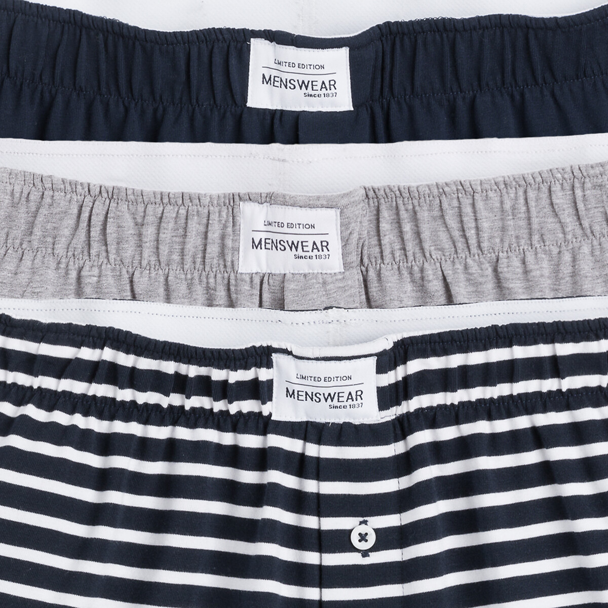 COLEÇÃO LA REDOUTE<br>Conjunto de 3 cuecas boxer em malha