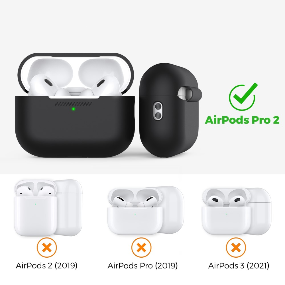 AirPods Pro 2 / AirPods Pro Silikon Schutzhülle Abdeckung mit Handschlaufe - Schwarz