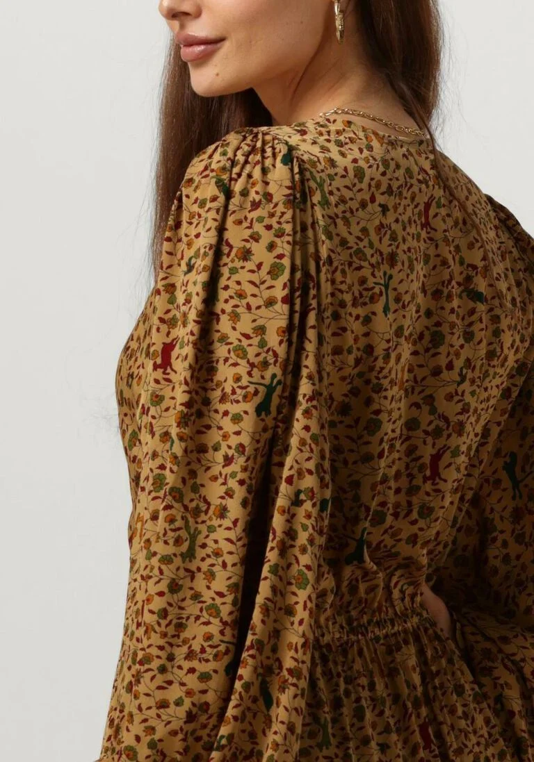 SISSEL EDELBO bruine sissel edelbo midi jurk cherilyn dress