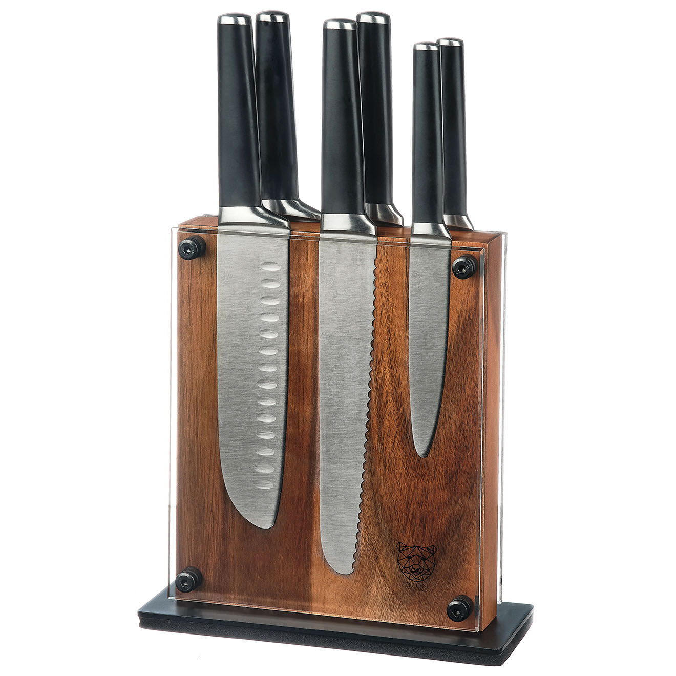 Bjorn Bloc avec couteaux de cuisine Jona Rauma inox mat- 7 pièces