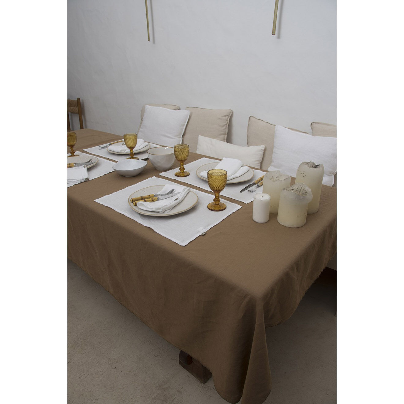 Febronie Nappe en Lin lavé Hortense caramel