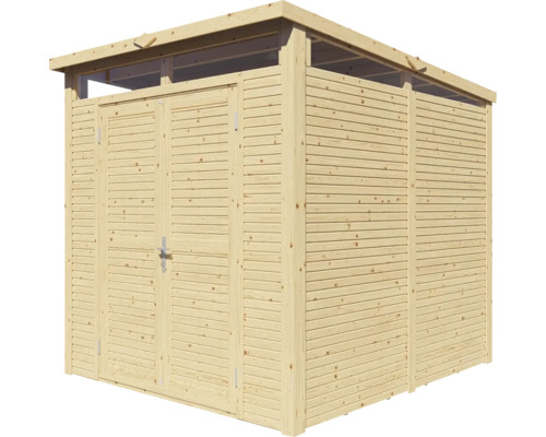 Bertilo Woodline tuinhuis met lessenaarsdak en vloer, 226 x 240 cm, natuurlijke afwerking
