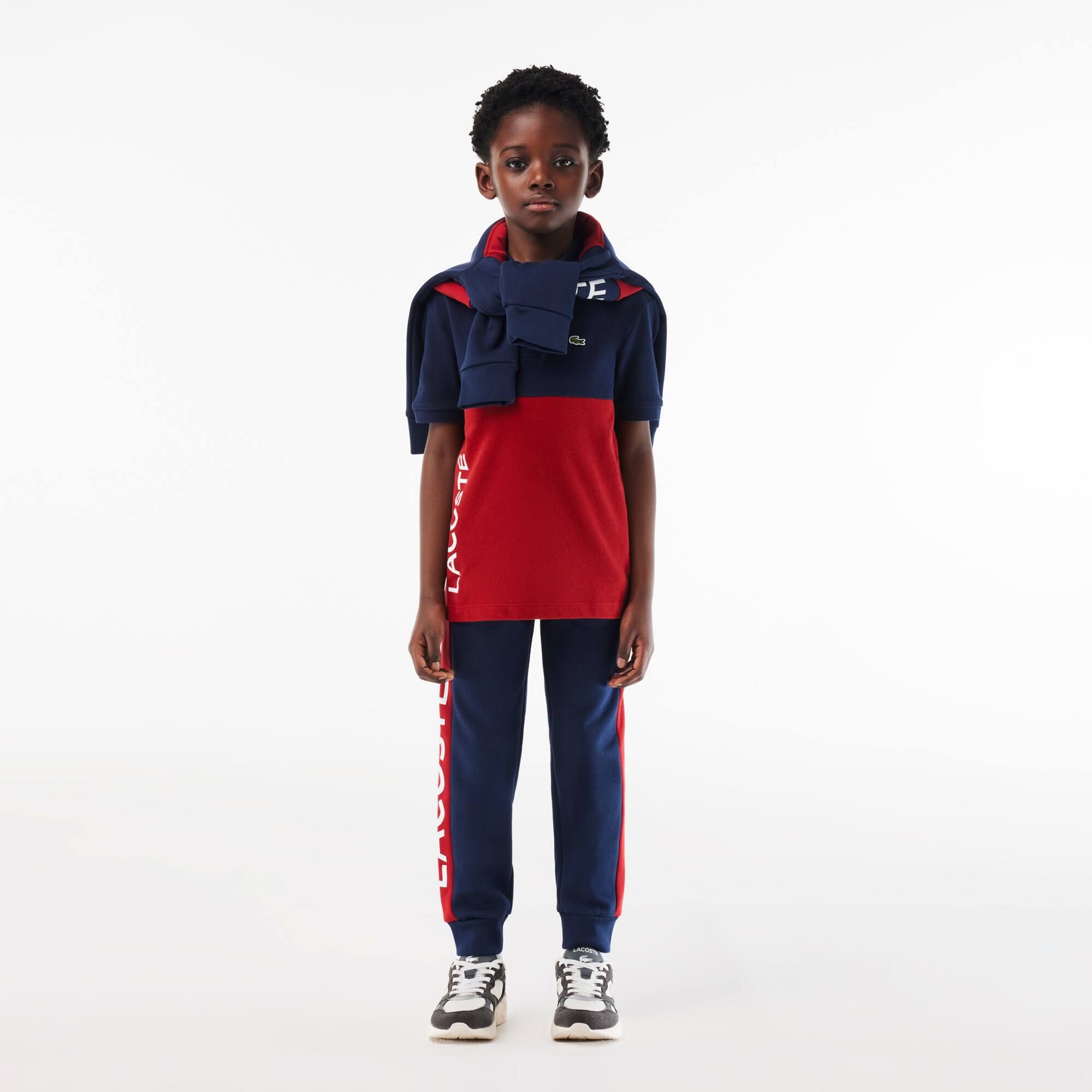 Polo enfant Lacoste color-block en piqué de coton biologique Polos - Bleu - Lacoste - Enfant