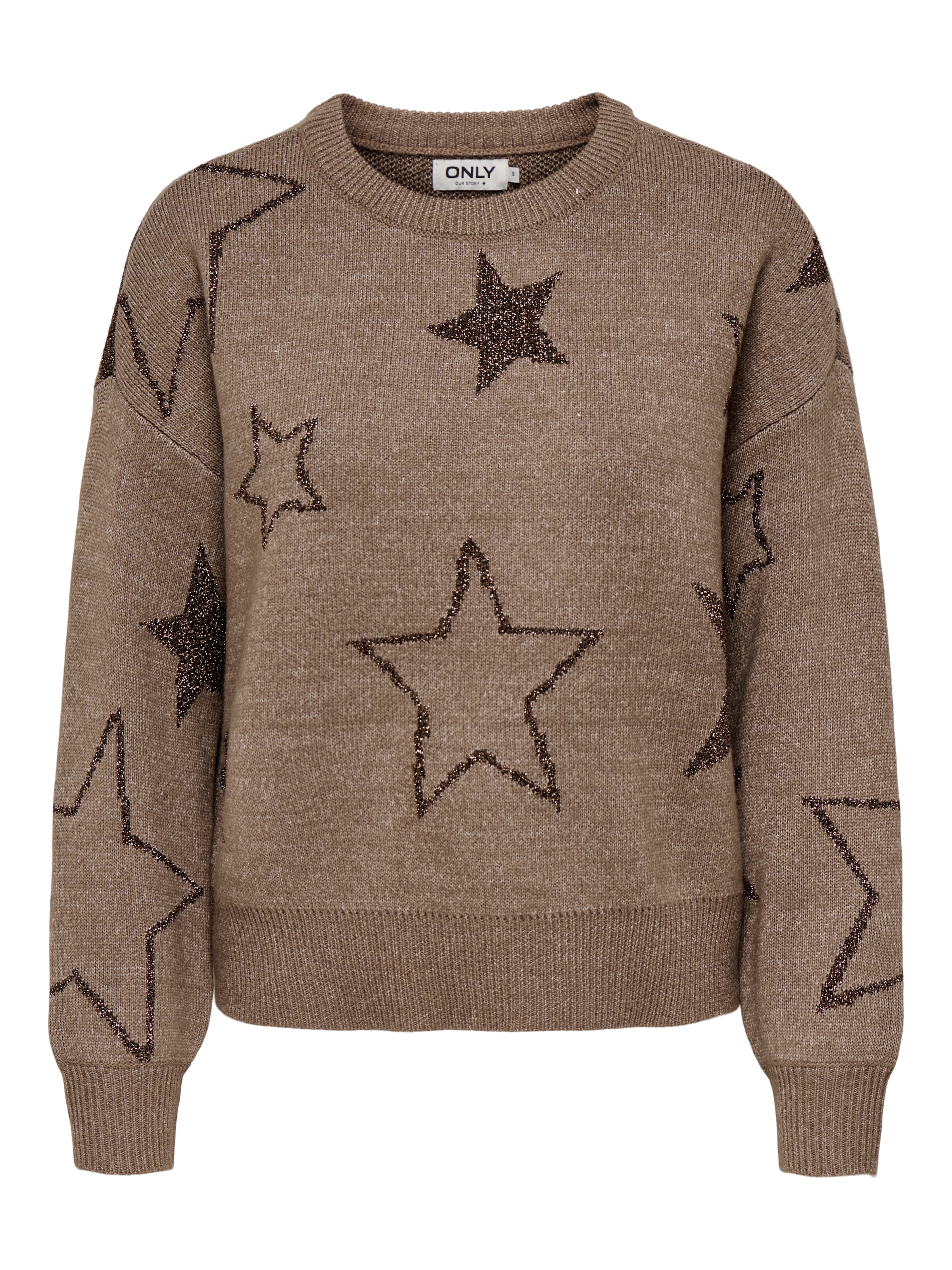 ONLY Rundhalspullover »ONLROSIE LS O-NECK GLITTER KNT«