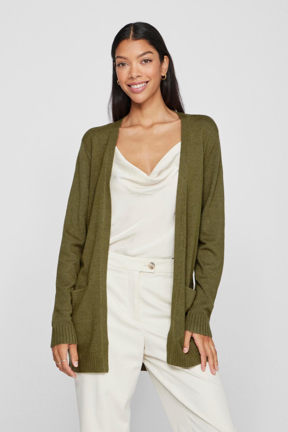 Vila  Viril Open Knit cardigan - Capulet Olive