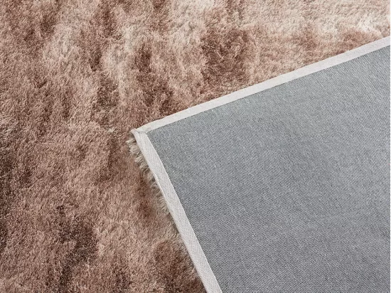 Tapis shaggy à poils longs ultra doux - 160 x 230 cm - Taupe reflet beige - DOLCE