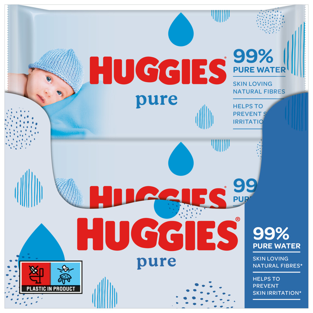 10x Huggies Billendoekjes Pure 99% Water10x56 = 560 stuks