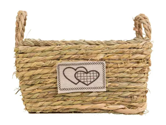 Panier en corde tressée marron 27x27x14h