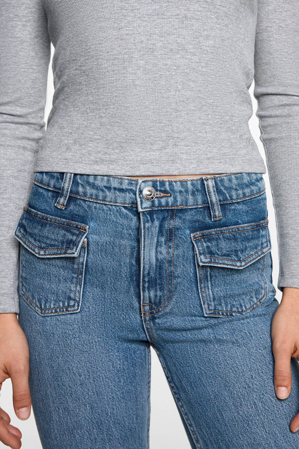 MANGO TEEN flared jeans medium blue