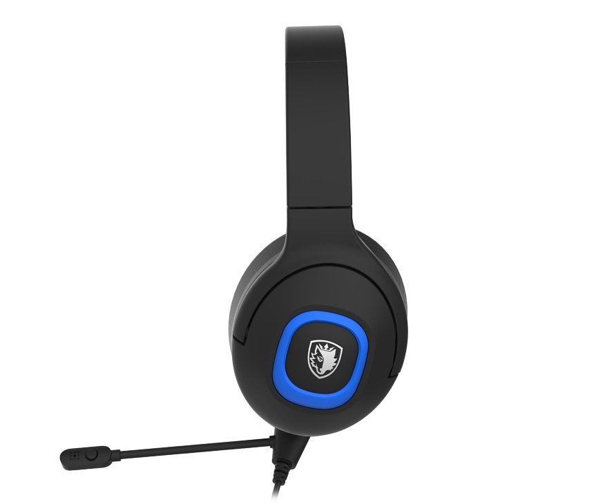 Sades Gaming-Headset »Shaman SA-724 Gaming Headset, schwarz/blau, USB, kabelgebunden« Mikrofon abnehmbar Stereo, Over Ear, PC, PST, XBox, Nintendo Switch, VR, Phone