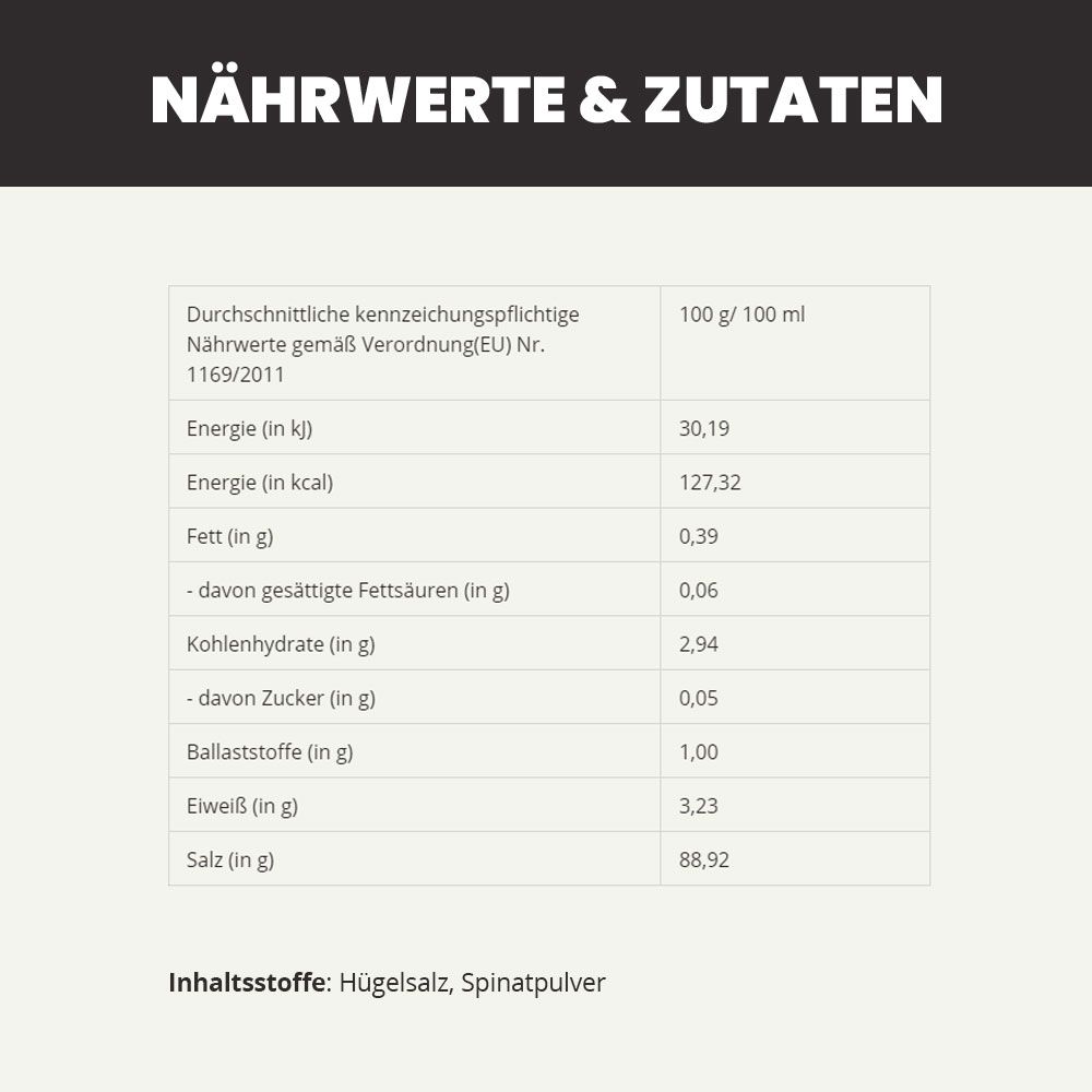 SANUUS® Gourmet Bio Spinat Gewürzsalz zum Kochen & Verfeinern