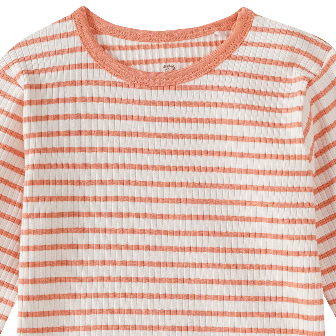 Topomini Pure Collection Baby Langarmshirt mit Rippstruktur terracotta / weiss