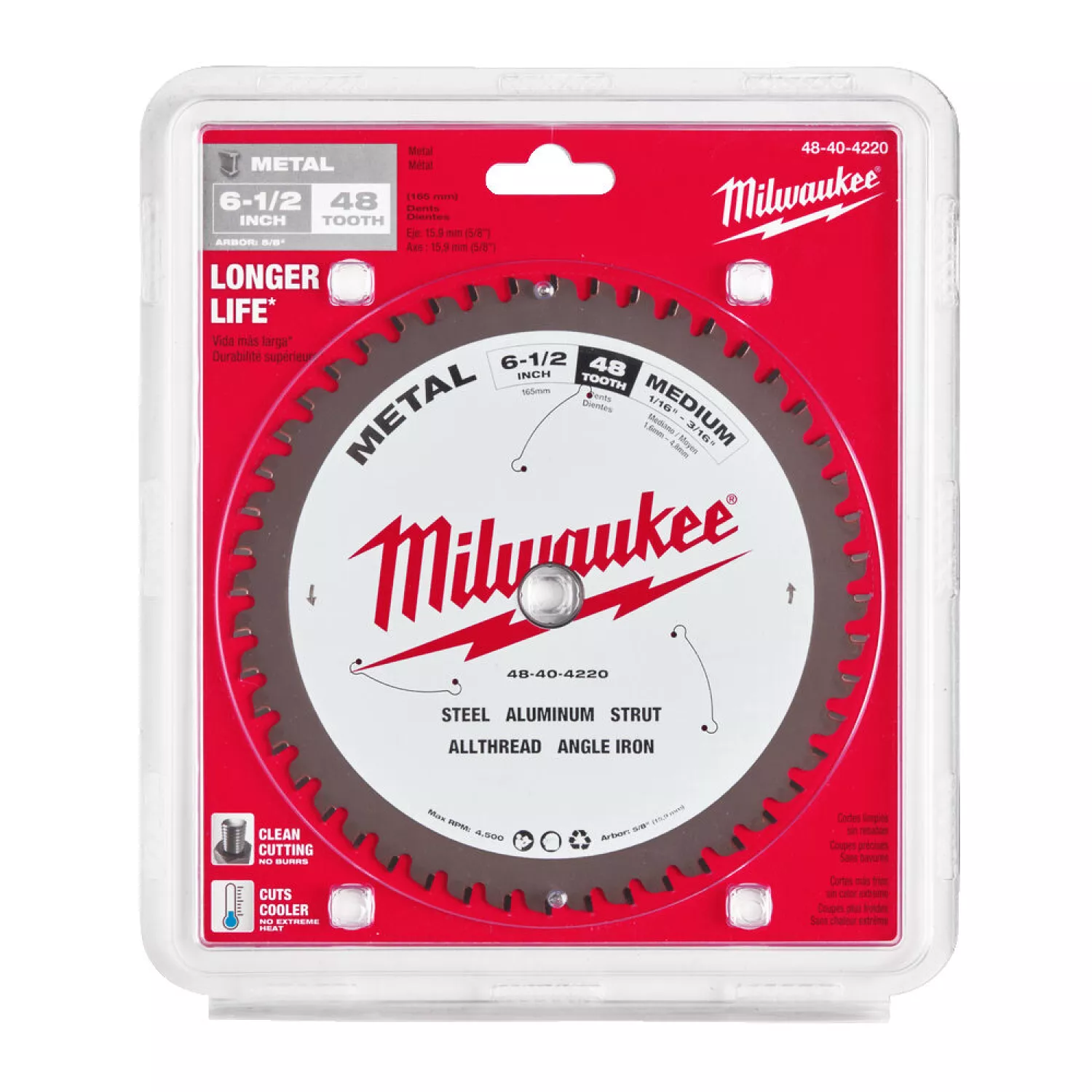 Milwaukee 48404220 / 48404015 Cirkelzaagblad - 165 x 15,87 x 48T